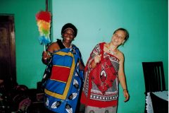 Rene dancing with a Swazi woman